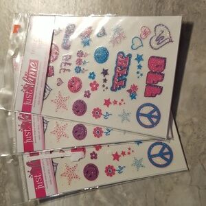 New 3 packs of Justice Temporary tattoos